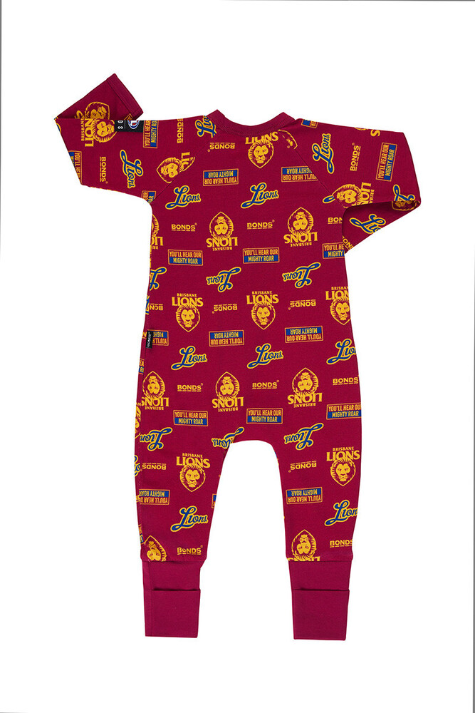 Brisbane Lions Bonds Infant Zipped Wondersuit