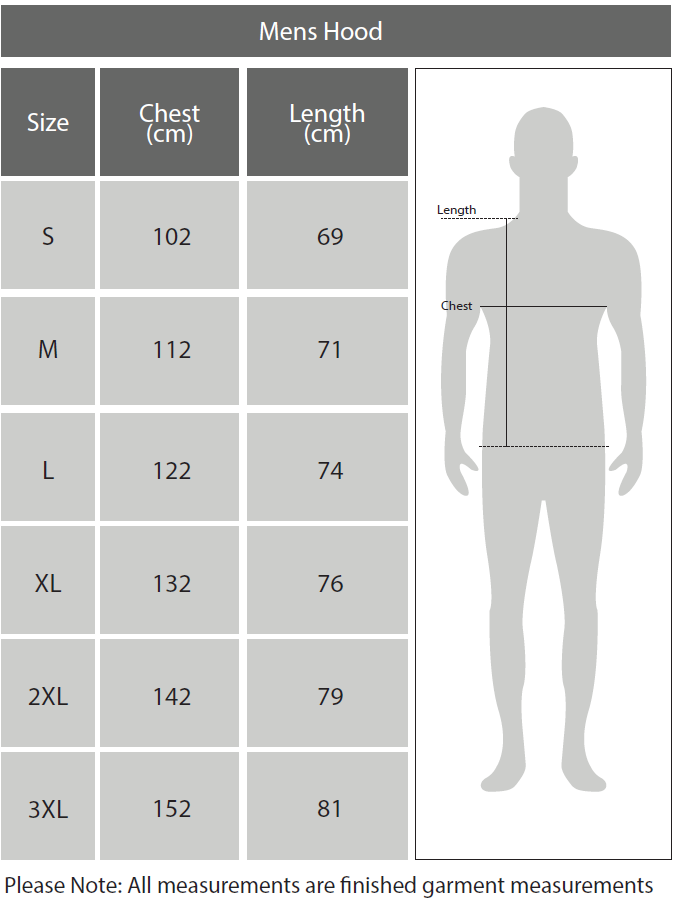 Retro Pullover Size Chart