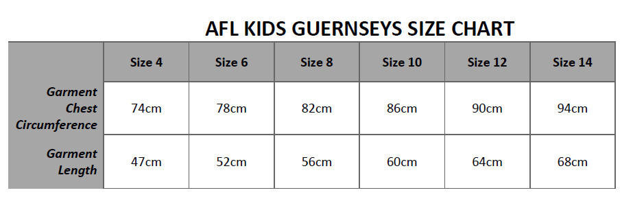 Kids Size Chart