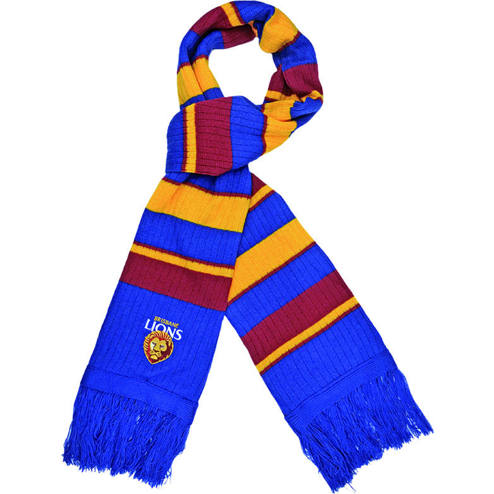 Brisbane Lions Oxford Scarf | Rib Knit Texture