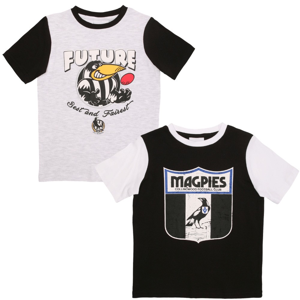 Collingwood Magpies Toddlers TShirts Twin Pack