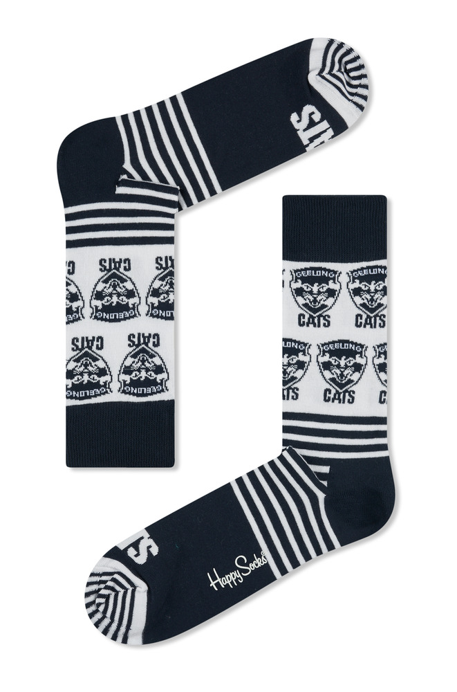 Geelong Cats Stripes and Logo Happy Socks