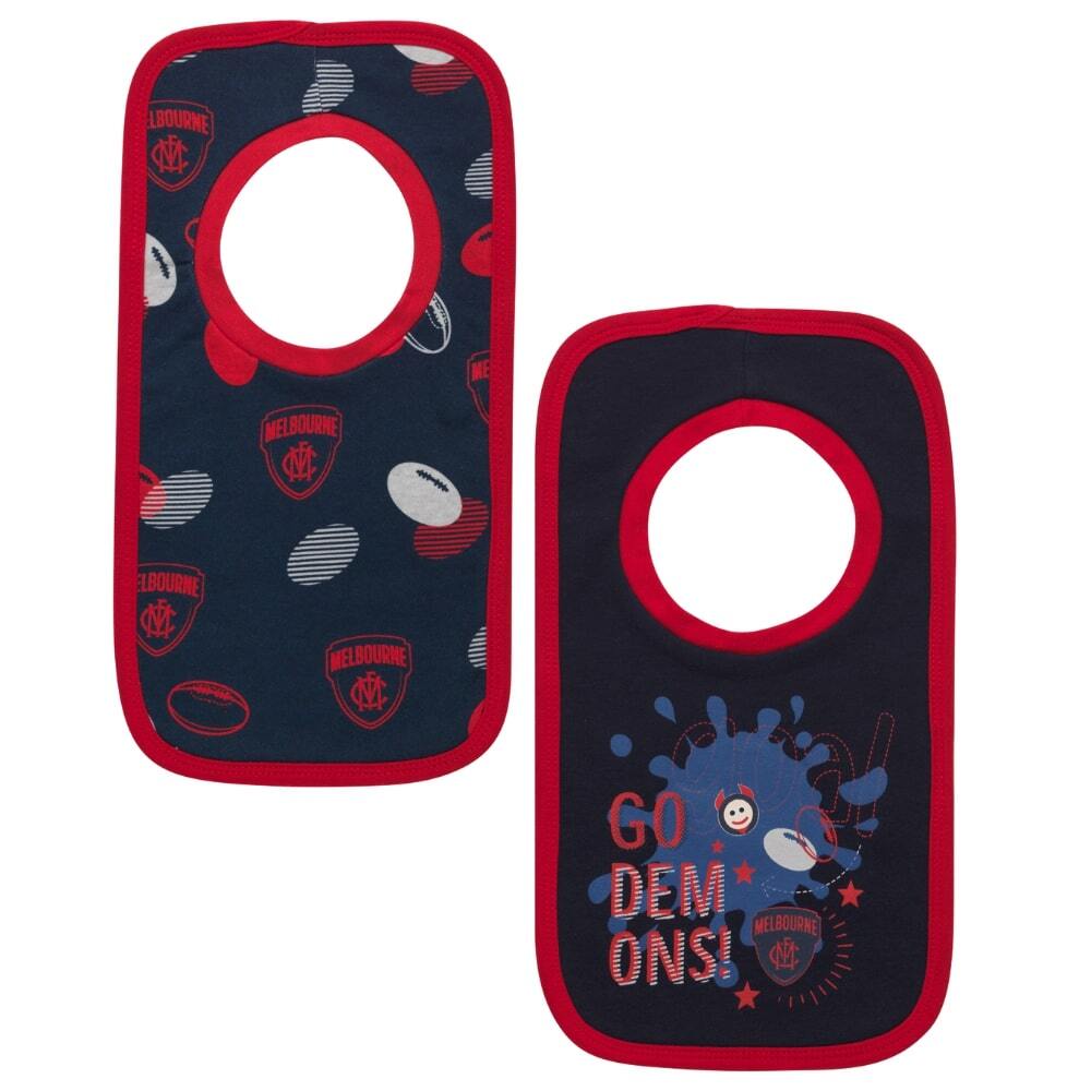 Melbourne Demons Babies Bibs 2 Pack