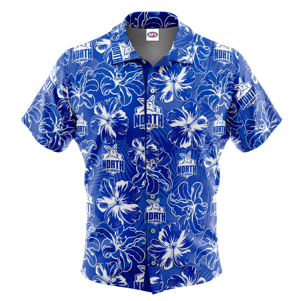 North Melbourne Kangaroos Hibiscus Hawaiian Shirt