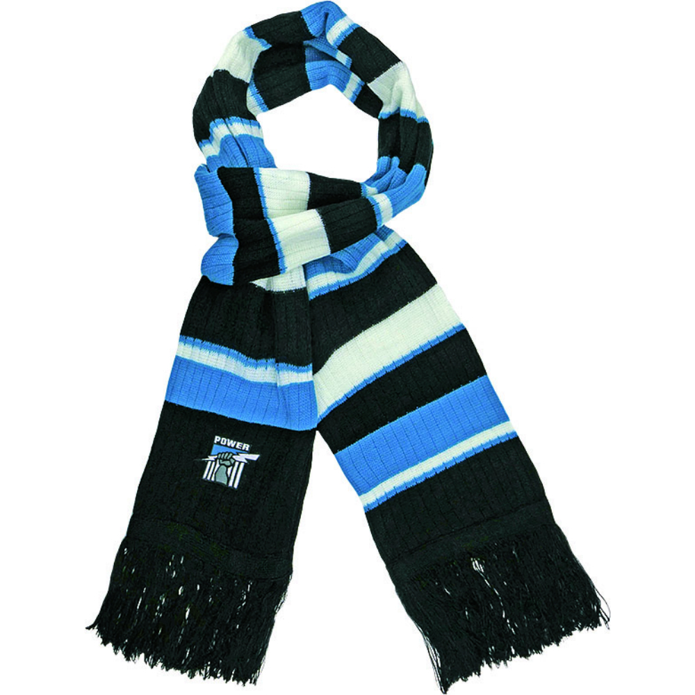 Port Adelaide Power Oxford Scarf | Rib Knit Texture