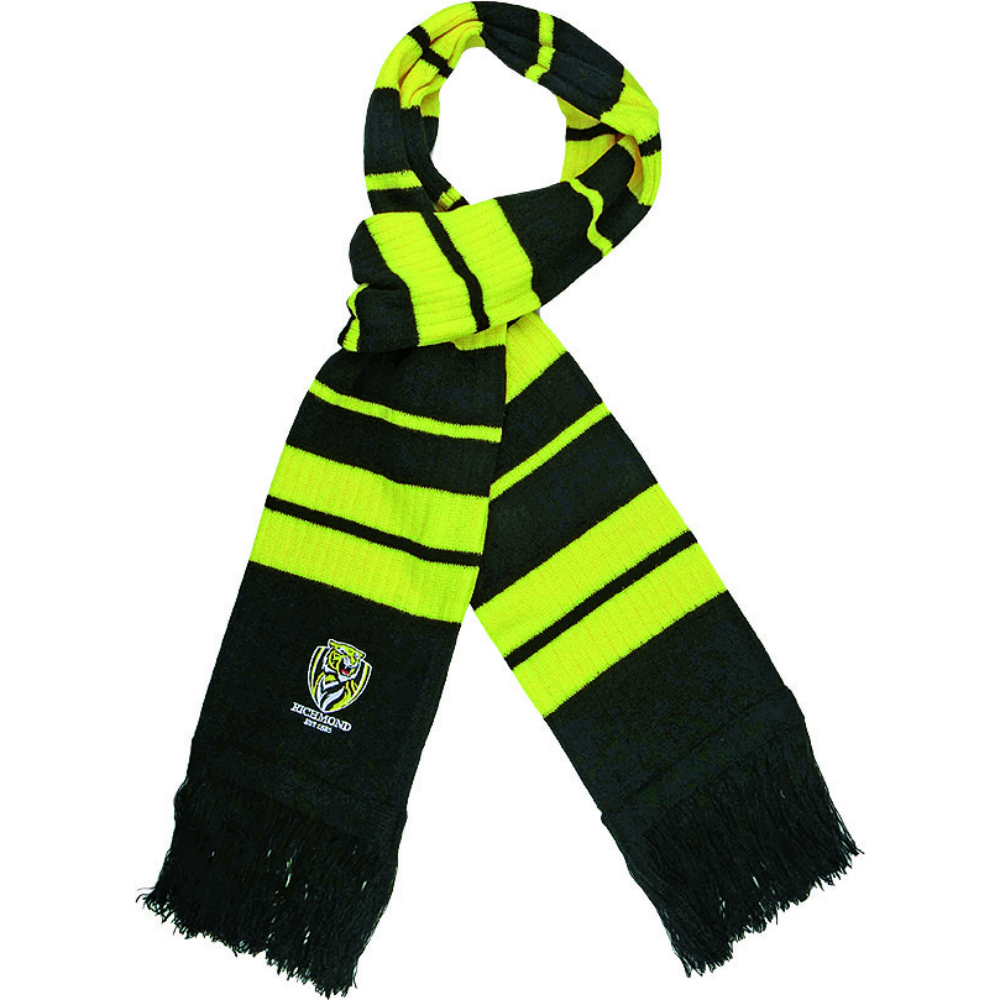 Richmond Tigers Oxford Scarf | Rib Knit Texture