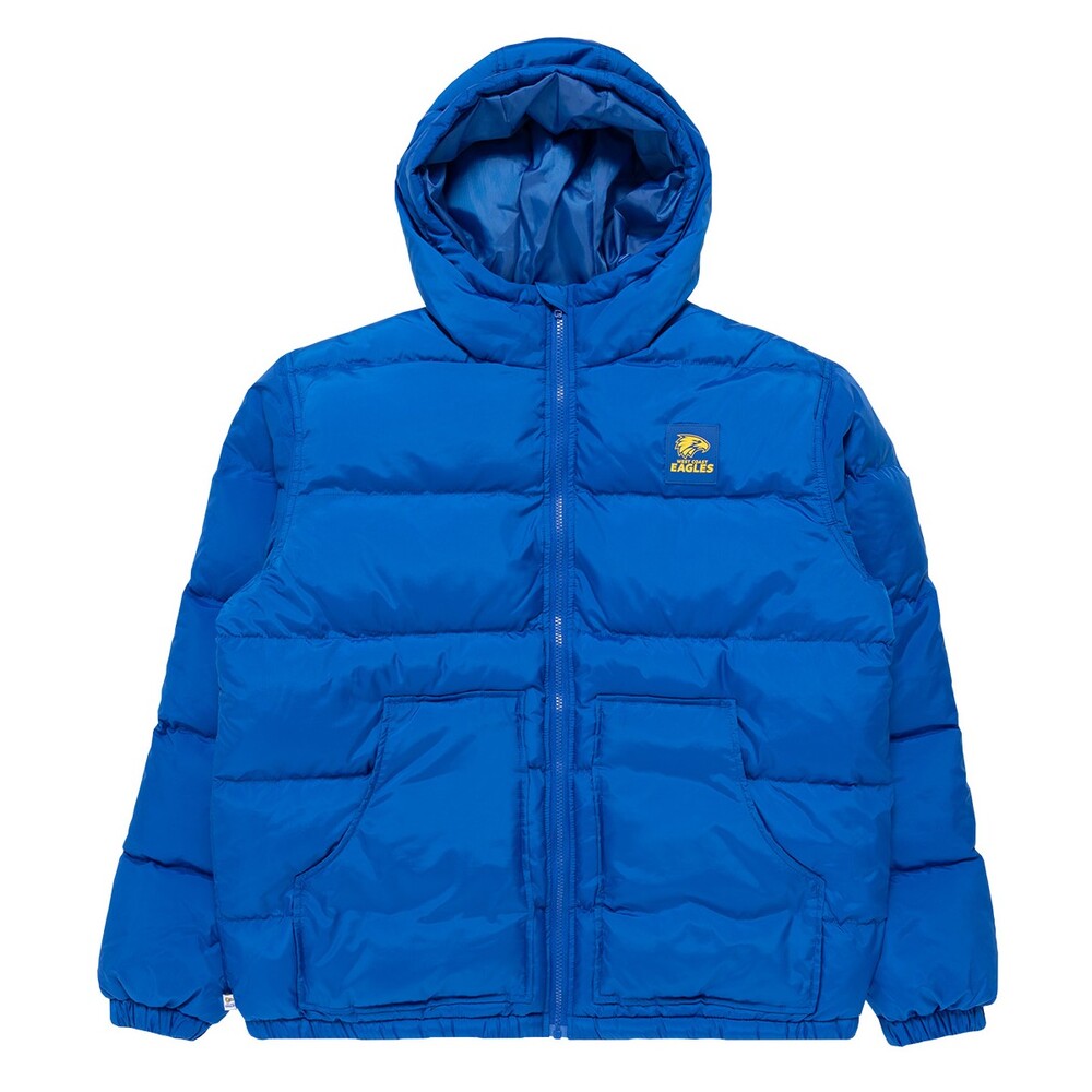 West Coast Eagles Mens Hooded Puffa Jacket