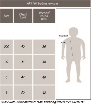 Babis Bodysuit Size Chart