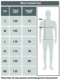 Size Chart Mens Football Tank
