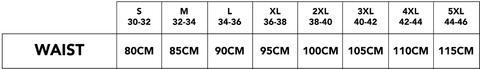 Size Chart Hawaiian Shorts