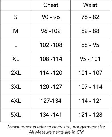 AFL Flannies Size Chart