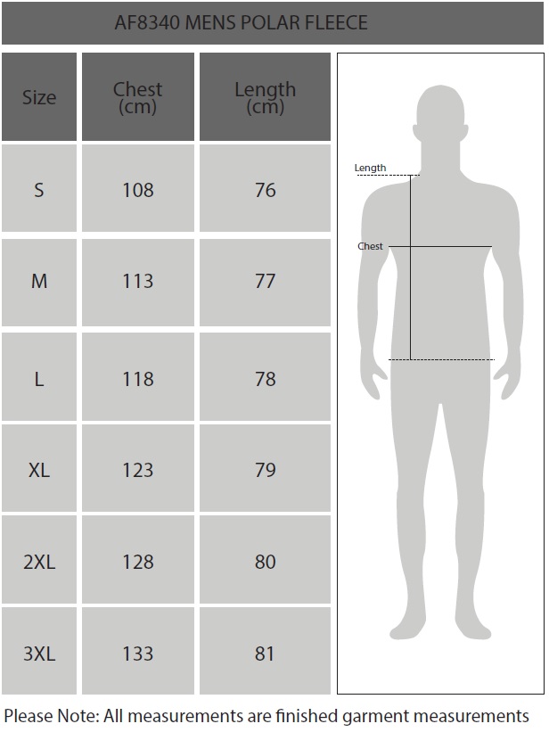 Size Chart AF8340