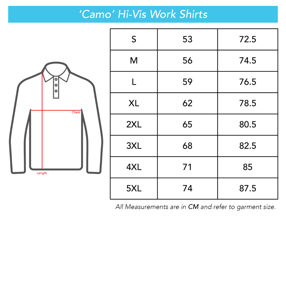 Size Chart Mens Polo