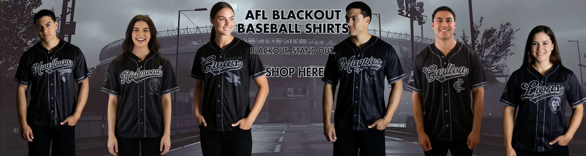 AFL Blackout Baseball Shirts