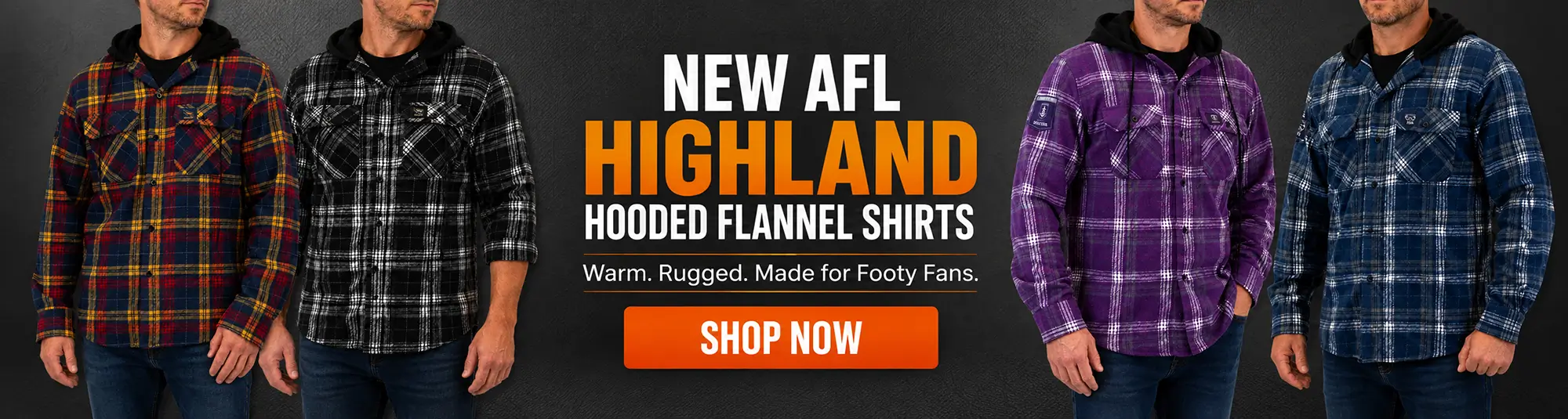 New AFL Highland Hooded Flannel Shirts