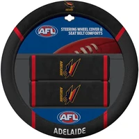 Image of Adelaide Crows Steering Wheel Cover & Seat Belt Comforts Set