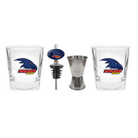 Image of Adelaide Crows Spirit Glasses with Pourer and Jigger