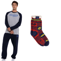 Adelaide Crows Mens PJs & Bed Sock Set
