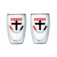 St Kilda Saints Set Of 2 Double Wall Glass