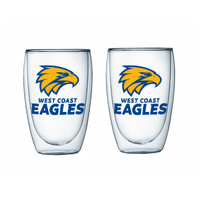 West Coast Eagles Set Of 2 Double Wall Glass