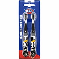 Collingwood Magpies AFL Mascot Kids Toothbrush - 2 Pack