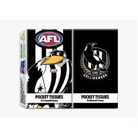 Official AFL Collingwood Magpies Mascot Pocket Tissue 4PK