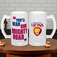 Brisbane Lions Frosted Stein Glass
