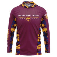 Brisbane Lions Adults Hooded Fishing Shirt