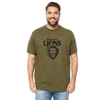 Image of Brisbane Lions Olive Logo Adults Tee