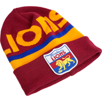 Brisbane Lions Merino Wool Throwback Beanie