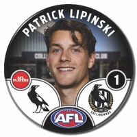 Collingwood Magpies 2025 Player Pin Badge - LIPINSKI