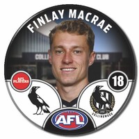 Collingwood Magpies 2025 Player Pin Badge - MACRAE