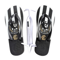 Collingwood Magpies Boomerangz Thongs w/extra Straps