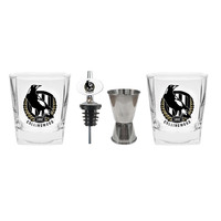Image of Collingwood Magpies Spirit Glasses with Pourer and Jigger
