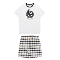 Image of Collingwood Magpies Mens Check PJ Set