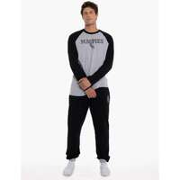 Image of Collingwood Magpies Mens Raglan Cuffed PJ Set