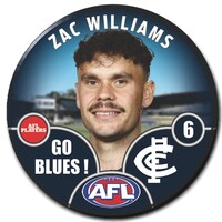 Carlton Blues 2025 Player Pin Badge - WILLIAMS