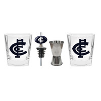 Image of Carlton Blues Spirit Glasses with Pourer and Jigger