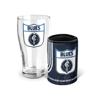 Image of Carlton Blues Pint Glass and Can Cooler Gift Pack