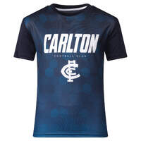 Carlton Blues Hex Youths Sublimated Tee