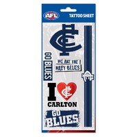 Carlton Blues Footy Tattoo Sheet