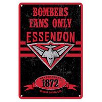 Essendon Bombers Fans Only Tin Sign