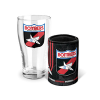 Image of Essendon Bombers Pint Glass and Can Cooler Gift Pack