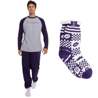 Fremantle Dockers Mens PJs & Bed Sock Set