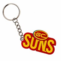 Gold Coast Suns Logo Metal Keyring - Old Logo