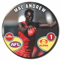 Gold Coast Suns 2026 Player Action Badge - ANDREW