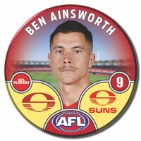 Gold Coast Suns 2025 Player Pin Badge - AINSWORTH