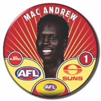 Gold Coast Suns 2026 Player Pin Badge - ANDREW