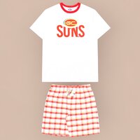 Gold Coast Suns Mens Check PJ Set