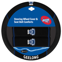 Image of Geelong Cats Steering Wheel Cover & Seat Belt Comforts Set